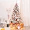 Costway 7.5ft. Pre-Lit Snow-Flocked Artificial Christmas Tree, Warm White LED Lights